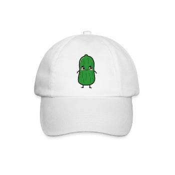 Saure Gurke Kawaii - Baseballkappe - Weiß/Weiß - Vorne