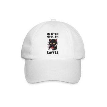 Kaffee Katzen Design - Baseballkappe - Weiß/Weiß - Vorne