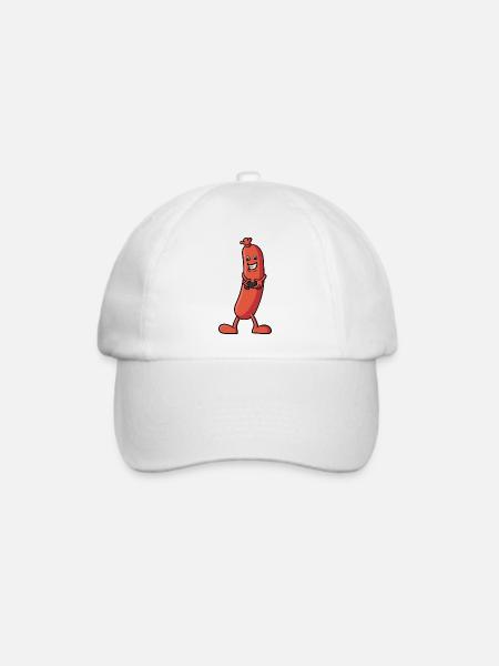 Eine Wurst die zockt - Baseballkappe - Weiß/Weiß