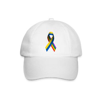 Ukrainische Friedensschleife mit Regenbogenfahne - Baseballkappe - Weiß/Weiß - Vorne
