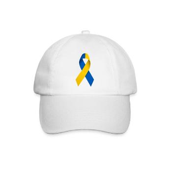 Ukrainische Solidaritätsschleife - Baseballkappe - Weiß/Weiß - Vorne