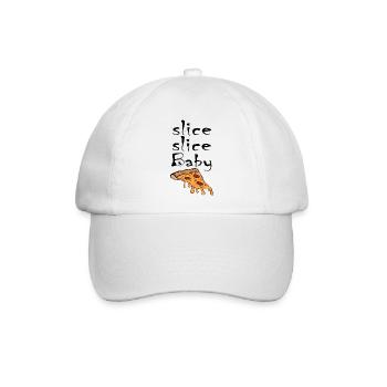 Slice Slice Baby Pizzastück - Baseballkappe - Weiß/Weiß - Vorne