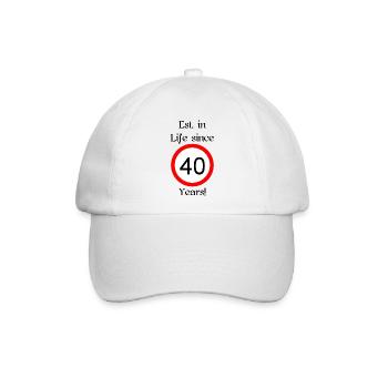 est i l 40 script black engl - Baseballkappe - Weiß/Weiß - Vorne
