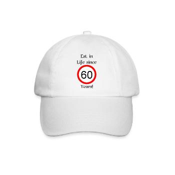 est i l 60 script black engl - Baseballkappe - Weiß/Weiß - Vorne