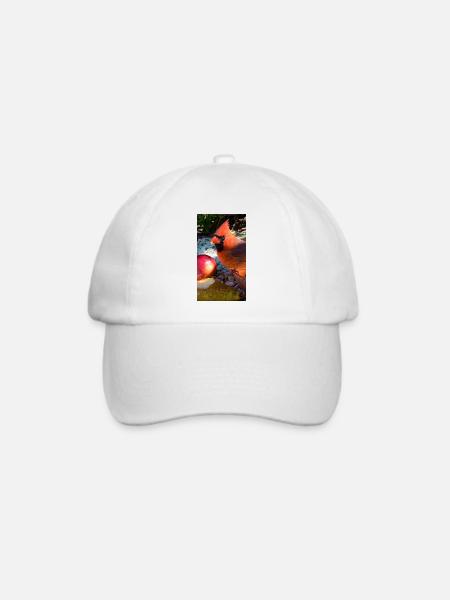 Nördlicher Kardinal - Baseballkappe - Weiß/Weiß