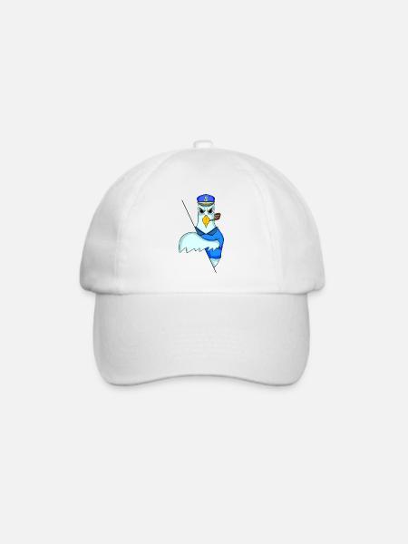 Möwe Kapitän - Baseballkappe - Weiß/Weiß