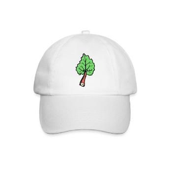 Rhabarber Gemüse Blatt lustige Geschenkidee Garten - Baseballkappe - Weiß/Weiß - Vorne