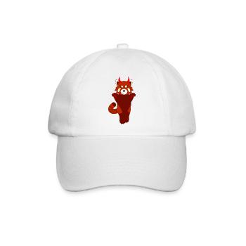Roter Panda verkleidet als Teufel zu Halloween - Baseballkappe - Weiß/Weiß - Vorne