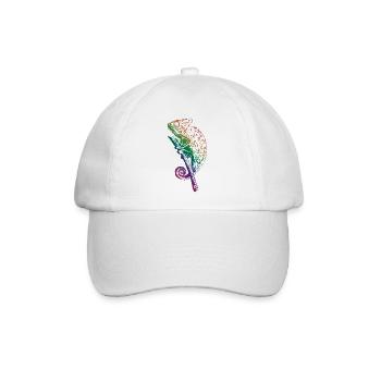 Chamäleon Eidechse Grafik Reptil Chamäleon Liebhaber - Baseballkappe - Weiß/Weiß - Vorne