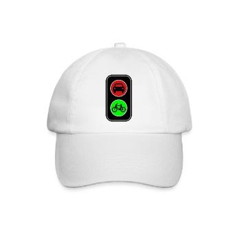 Grün für das Rad - Baseballkappe - Weiß/Weiß - Vorne