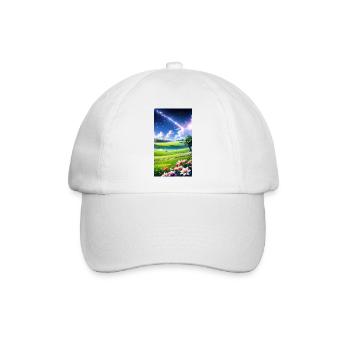 Landschaft mit 4 Bereichen, Generative KI - Baseballkappe - Weiß/Weiß - Vorne
