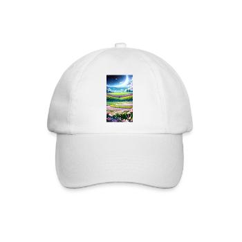 Landschaft mit 4 Bereichen, Generative KI - Baseballkappe - Weiß/Weiß - Vorne