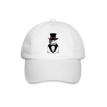 Hecty, die schicke Katze - Baseballkappe - Weiß/Weiß - Vorne