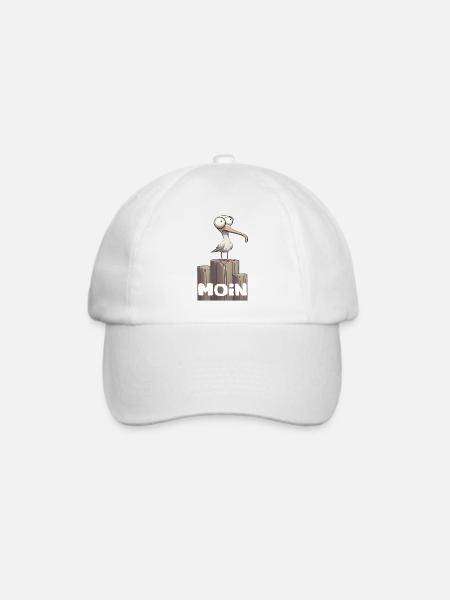 Norddeutschland moin die möwe Hafen - Baseballkappe - Weiß/Weiß