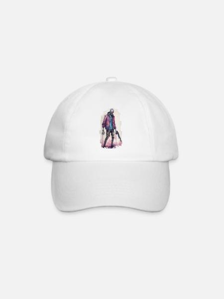 DataFreaK Zombie // Cyberpunk - Baseballkappe - Weiß/Weiß