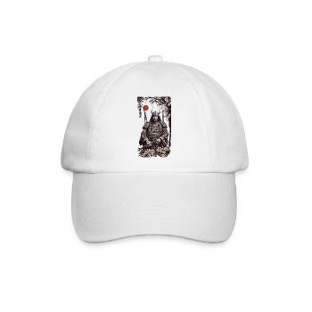 Retro Samurai Klassischer Shogun Kunststil - Baseballkappe - Weiß/Weiß - Vorne