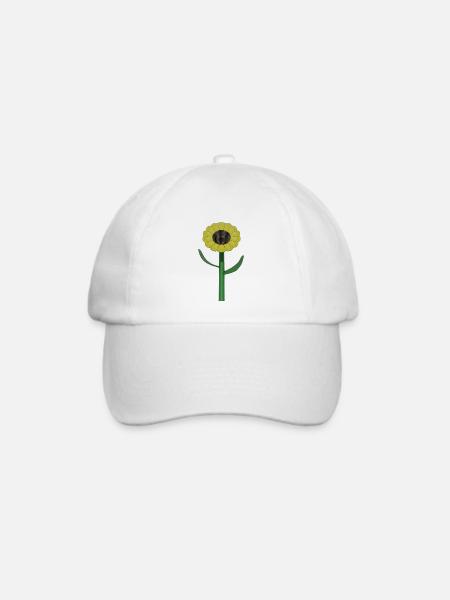 Sonnenblume - Baseballkappe - Weiß/Weiß