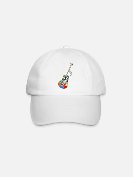 Gitarre - Baseballkappe - Weiß/Weiß