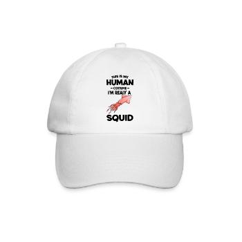 Das ist mein menschliches Kostüm Ich bin ein echter Tintenfisch - Baseballkappe - Weiß/Weiß - Vorne