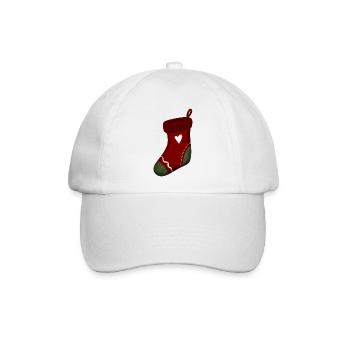 Weihnachten - Nikolaussocke weihnachtlich - Baseballkappe - Weiß/Weiß - Vorne