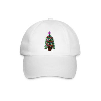 Christbaumaufkleber mit Kugeln - Baseballkappe - Weiß/Weiß - Vorne