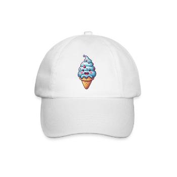 Lächelnde Eiskreation - Baseballkappe - Weiß/Weiß - Vorne