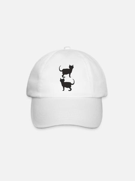 katzen schwarz - Baseballkappe - Weiß/Weiß