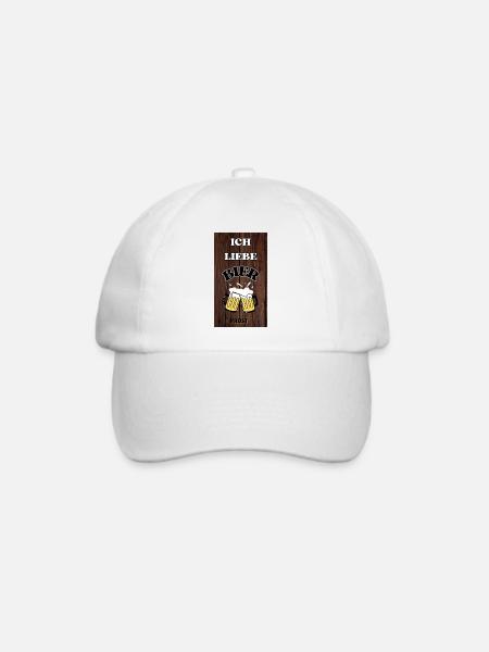 Ich liebe Bier - Baseballkappe - Weiß/Weiß