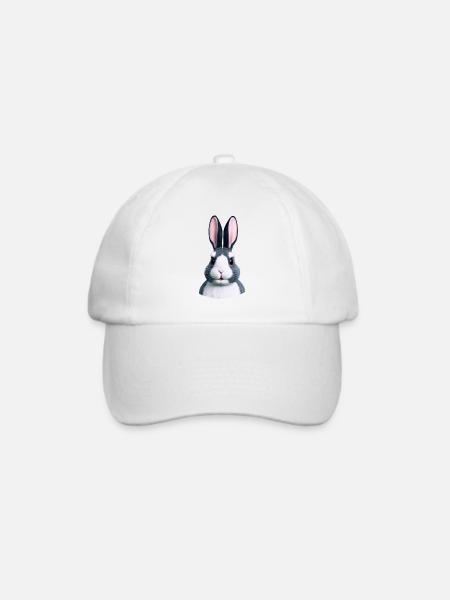 Hase - Nicht nur an Ostern - Baseballkappe - Weiß/Weiß