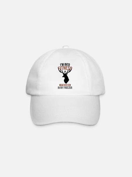Ich stehe auf Fitness Fit'ness Hirsch In Meinem Gefrierschrank Lustig - Baseballkappe - Weiß/Weiß