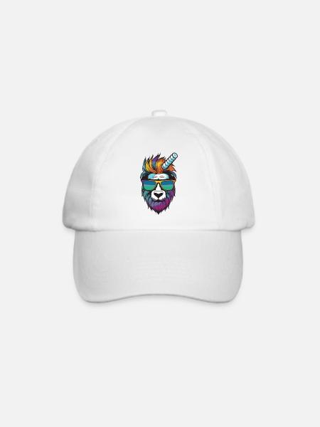 Einhorn Kopf - Baseballkappe - Weiß/Weiß