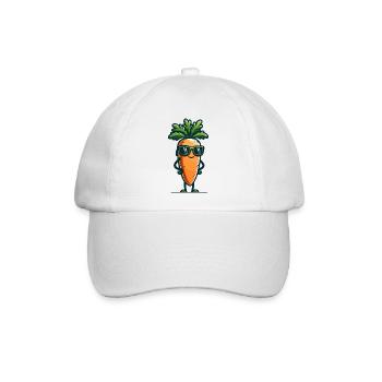 Carrot Couture: Das Trendsetter-Veggie - Baseballkappe - Weiß/Weiß - Vorne