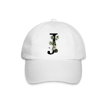 Buchstabe J Grüne Botanik - Baseballkappe - Weiß/Weiß - Vorne