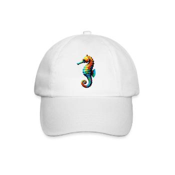 Seepferdchen - Baseballkappe - Weiß/Weiß - Vorne