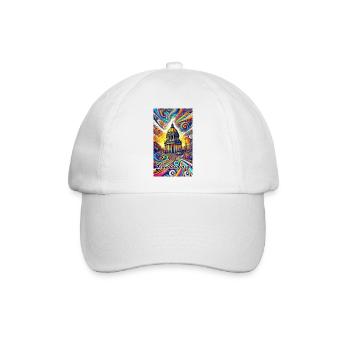 Guadalajara Mexiko Kathedrale Design - Baseballkappe - Weiß/Weiß - Vorne