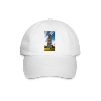Der Schiefe Turm von Pisa - Baseballkappe - Weiß/Weiß - Vorne