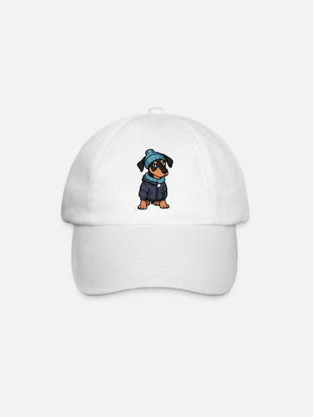 Doberman Hund Stylisch - Baseballkappe - Weiß/Weiß