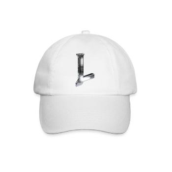 Chrome ,, L " Metallic - Baseballkappe - Weiß/Weiß - Vorne