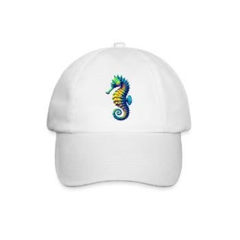 Seepferdchen - Baseballkappe - Weiß/Weiß - Vorne