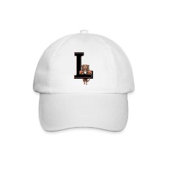 Buchstabe l Tiger - Geschenkidee - Baseballkappe - Weiß/Weiß - Vorne