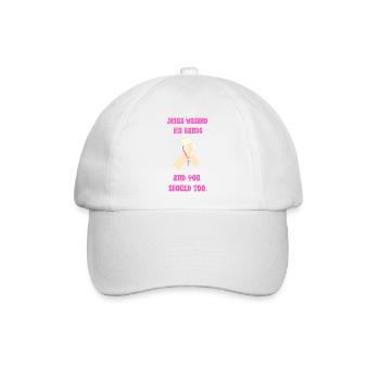 Jesus wusch sich die Hände in rosa Version - Baseballkappe - Weiß/Weiß - Vorne
