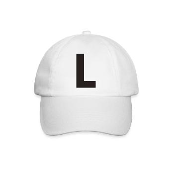L - Baseballkappe - Weiß/Weiß - Vorne