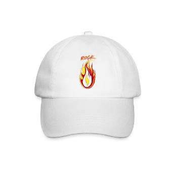 Rock on Feuer & Flamme - Baseballkappe - Weiß/Weiß - Vorne