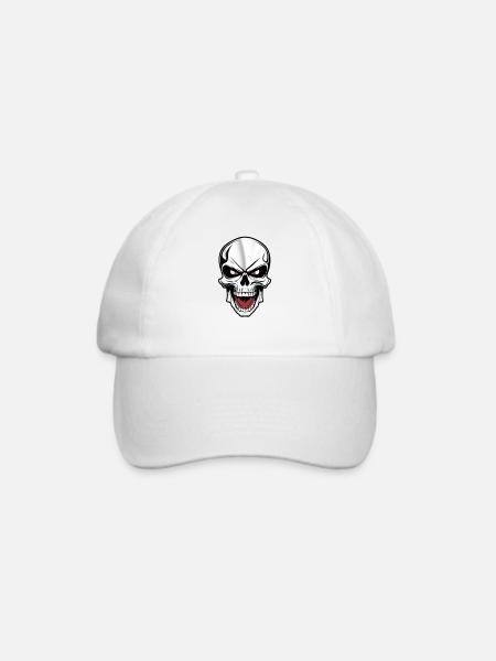 Rockmusik Totenkopf - Baseballkappe - Weiß/Weiß