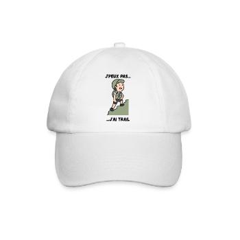 Ich kann nicht, ich habe Trail - Baseballkappe - Weiß/Weiß - Vorne