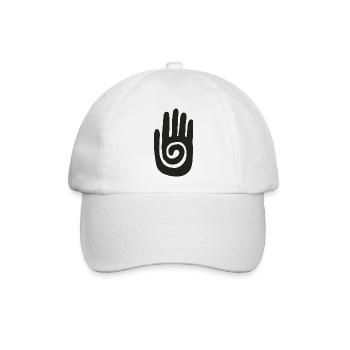 Schamane - Heilende Hand & Schutzsymbol - Schwarz - Baseballkappe - Weiß/Weiß - Vorne