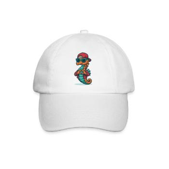 Herzreiter Seepferdchen - Baseballkappe - Weiß/Weiß - Vorne