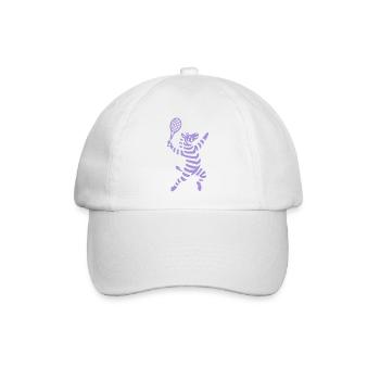 Minimalistische Zebra Tennis Spieler Rückhand  - Baseballkappe - Weiß/Weiß - Vorne