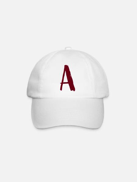 Künstlerisch geschriebenes A-Design - Baseballkappe - Weiß/Weiß