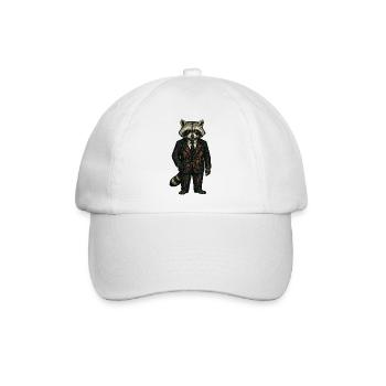 Mafiaboss Waschbär - Baseballkappe - Weiß/Weiß - Vorne